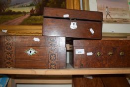 Three wooden boxes