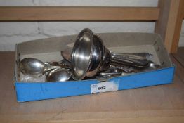 Quantity of assorted flat ware and an EPNS wine funnel