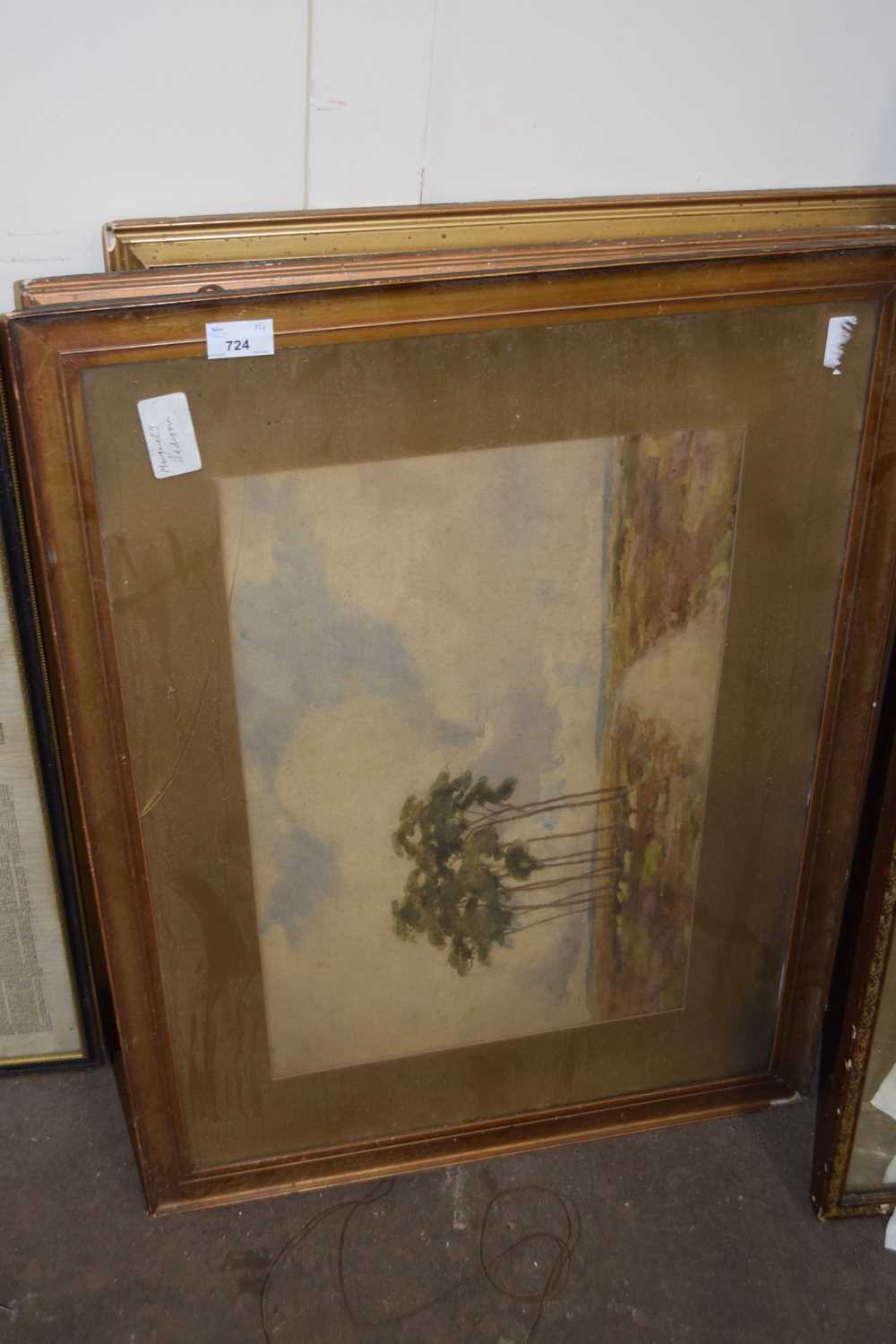 Group of four watercolours, various rural and harvest scenes, frames deteriorated