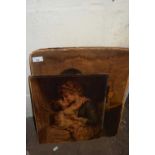 Group of three chromolithograph prints on board, two studies of children and a study of mother and