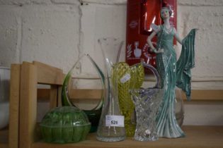 Quantity of assorted glass ware and a figurine