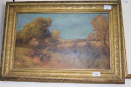 Corneils Jan Bolt, pastoral landscape with sheep, oil on board, gilt framed