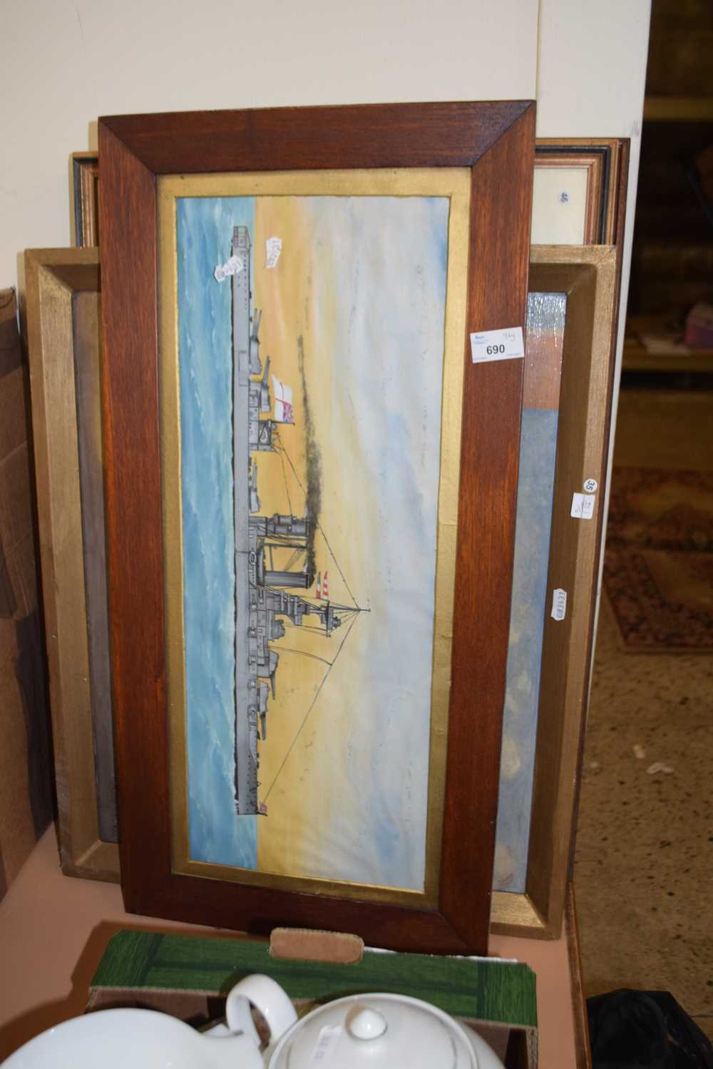 Assorted boating and shipping pictures, framed and glazed, (4)