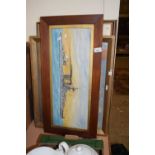 Assorted boating and shipping pictures, framed and glazed, (4)