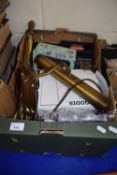 Mixed Lot: Brass wall lamp, glass ware, umbrellas and other items