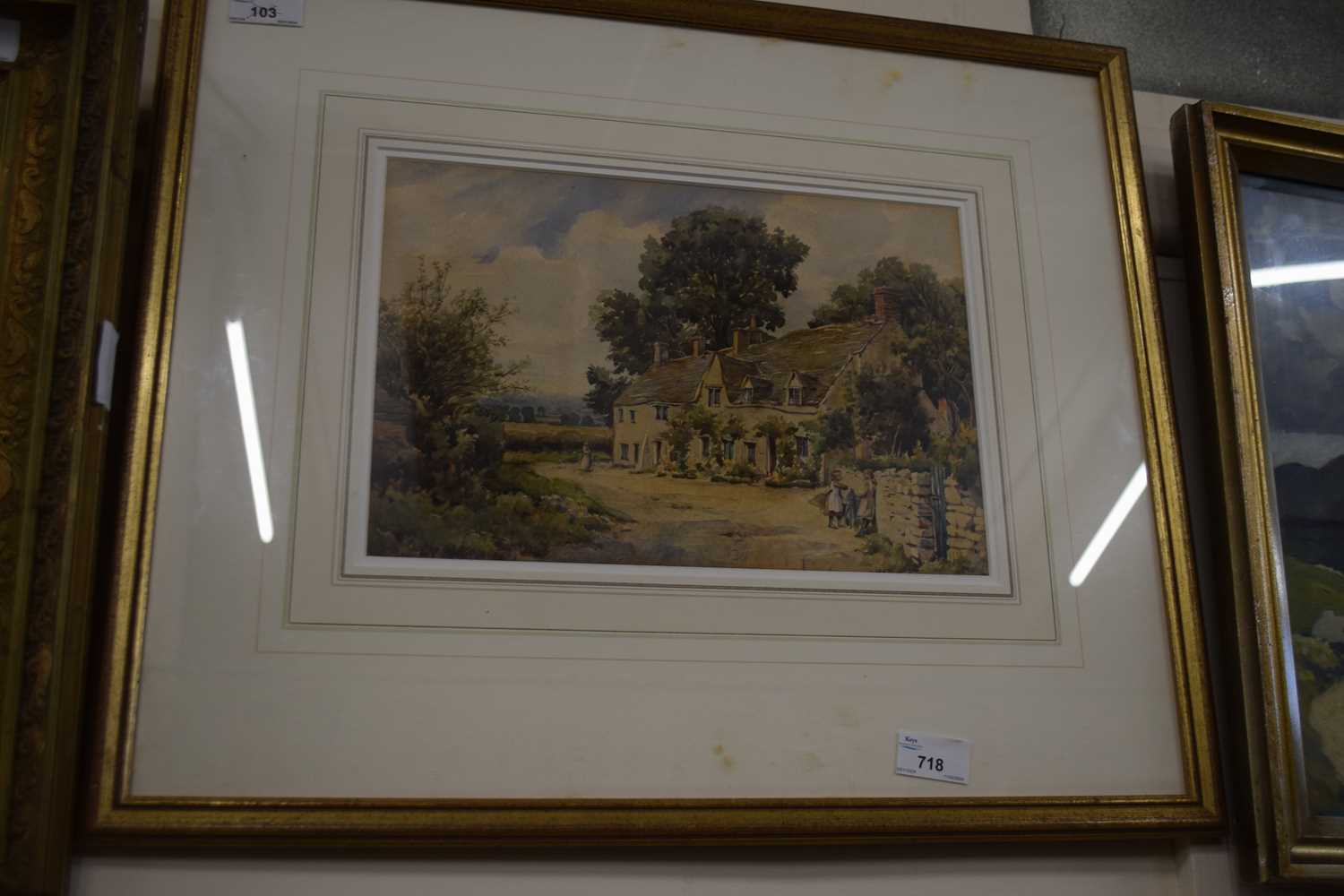 British school, 20th century, Countryside / Village scene, watercolour, unsigned, framed and