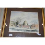 Study of a rural village scene, initialled C S and dated 1975, watercolour, framed and glazed