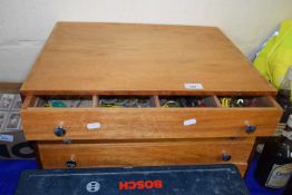 Four drawer chest with Meccano