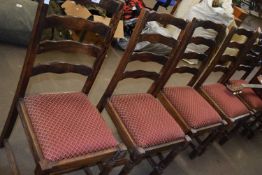 Set of six modern ladder back kitchen chairs