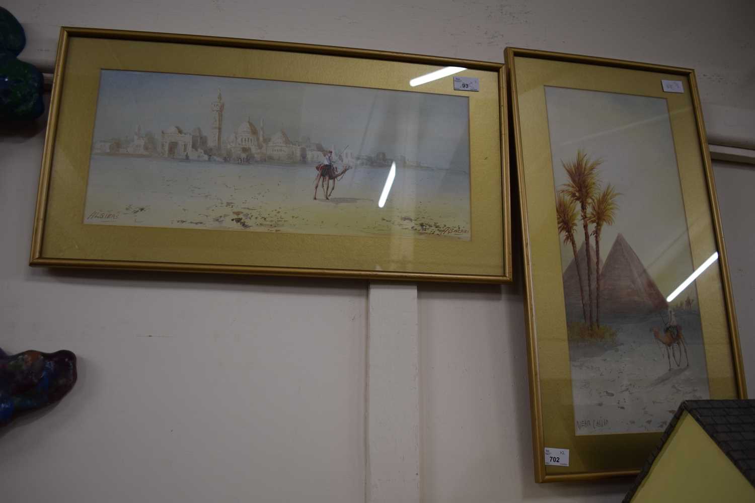 Two watercolour studies, near Cairo and Algiers