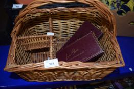 Wicker basket and place mats
