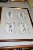 Two framed golfing prints