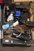 Box of various camera parts, cases etc