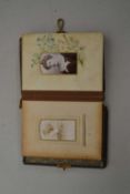 Small Victorian album containing various miniature portrait photographs