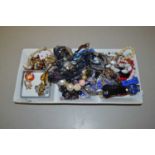 Tray of various assorted costume jewellery