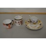 Group of Crown Derby cups and saucer (4)