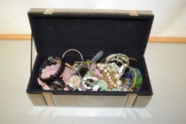 Case of various costume jewellery, wristwatches etc