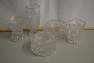 Mixed Lot: Various cut glass bowls and vases