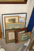 Mixed Lot: Various framed prints and maps to include an antique maps of Lincolnshire