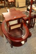 Mixed Lot: Mahogany stained lounge furniture comprising a nest of tables, oval coffee table,
