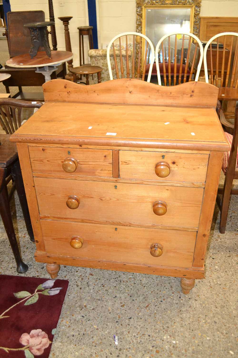 Late Victorian pine four drawer chest, 85cm wide