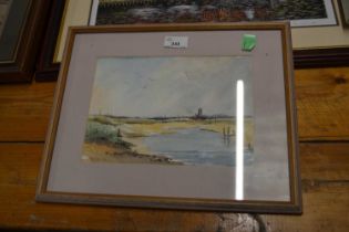 Sewell, study of Morston, watercolour, framed and glazed