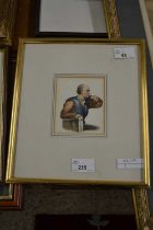 Attributed to W.C. Callotter (circa 1853), 19th century watercolour, 3.5x4ins, framed and glazed.