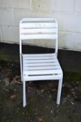 Pair of white metal cafe chairs