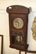 Early 20th Century oak cased wall clock