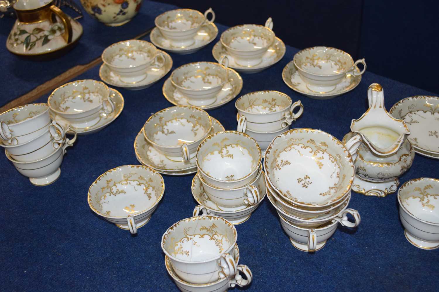 A part mid 19th Century English porcelain tea set and coffee set in Rockingham style, comprising - Image 3 of 3