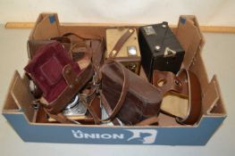 Box of various assorted cameras