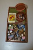 Box of various assorted cufflinks, brooches, collar studs and other items
