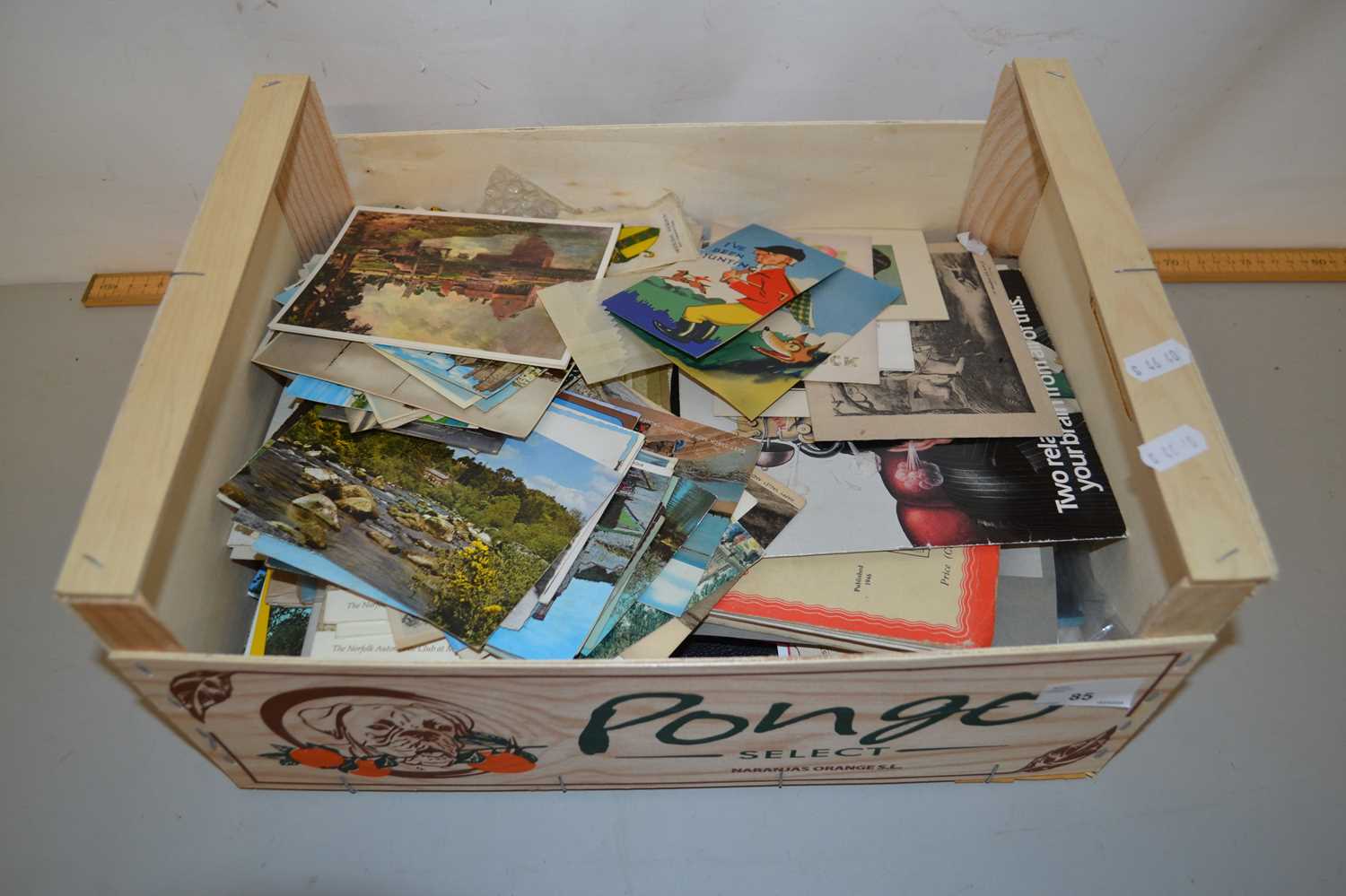 Box of various assorted postcards