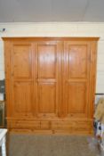 Modern pine triple wardrobe, 183cm wide