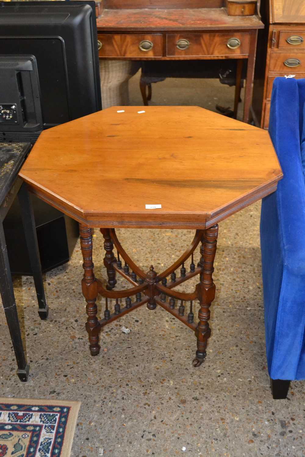 Late Victorian American walnut octagonal topped occasional table