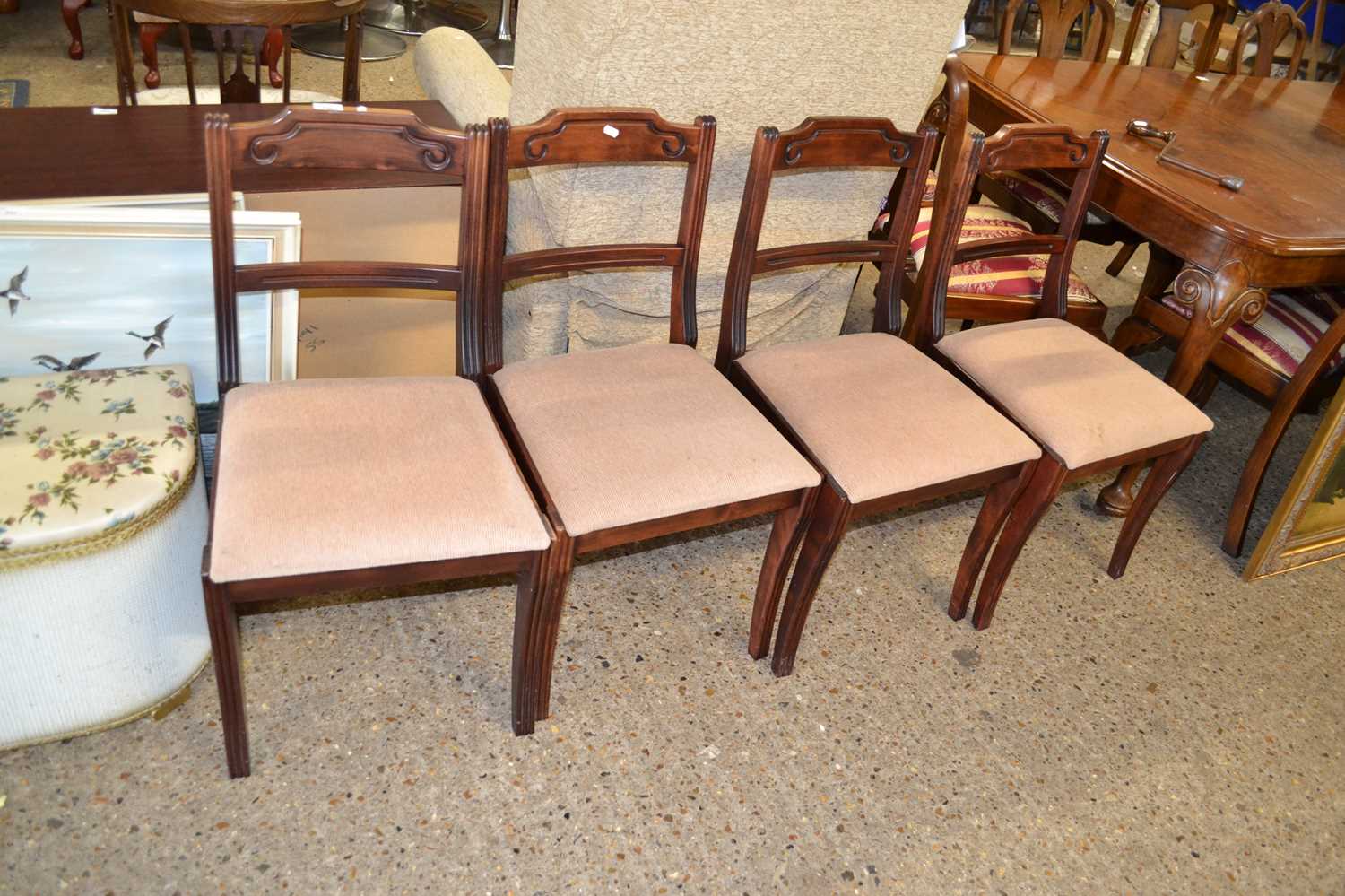 Set of four Georgian style dining chairs