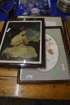 Mixed Lot: Tyrrell, study of roses, an Oriental study of hummingbird and orchids on silk and a