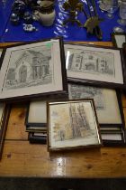 John Sell Cotman (1782-1842), a group of four etchings: 'The Porch and Belfry Thurgarton' (plate