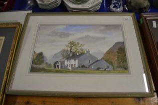 Maurice Taylor, study of a upland farmhouse, watercolour, framed and glazed