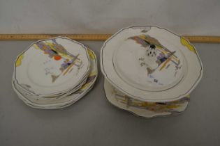 A quantity of Tams ware, dinner wares in the Art Deco style