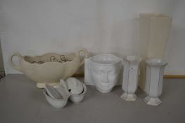 A group of various jardinieres, vases, sauce tureen etc