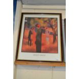 August Macke coloured print, framed and glazed