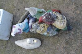 Quantity of garden gnomes and figures
