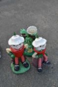 Three garden figurines