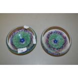 A pair of small Art Glass bowls