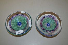 A pair of small Art Glass bowls