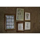 Mixed Lot: Assorted pictures to include watercolour studies of Pulls Ferry, Norwich and Bishops