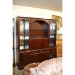 Modern mahogany finish lounge display cabinet