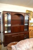 Modern mahogany finish lounge display cabinet