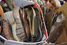 Two boxes of assorted table dustpans and brushes